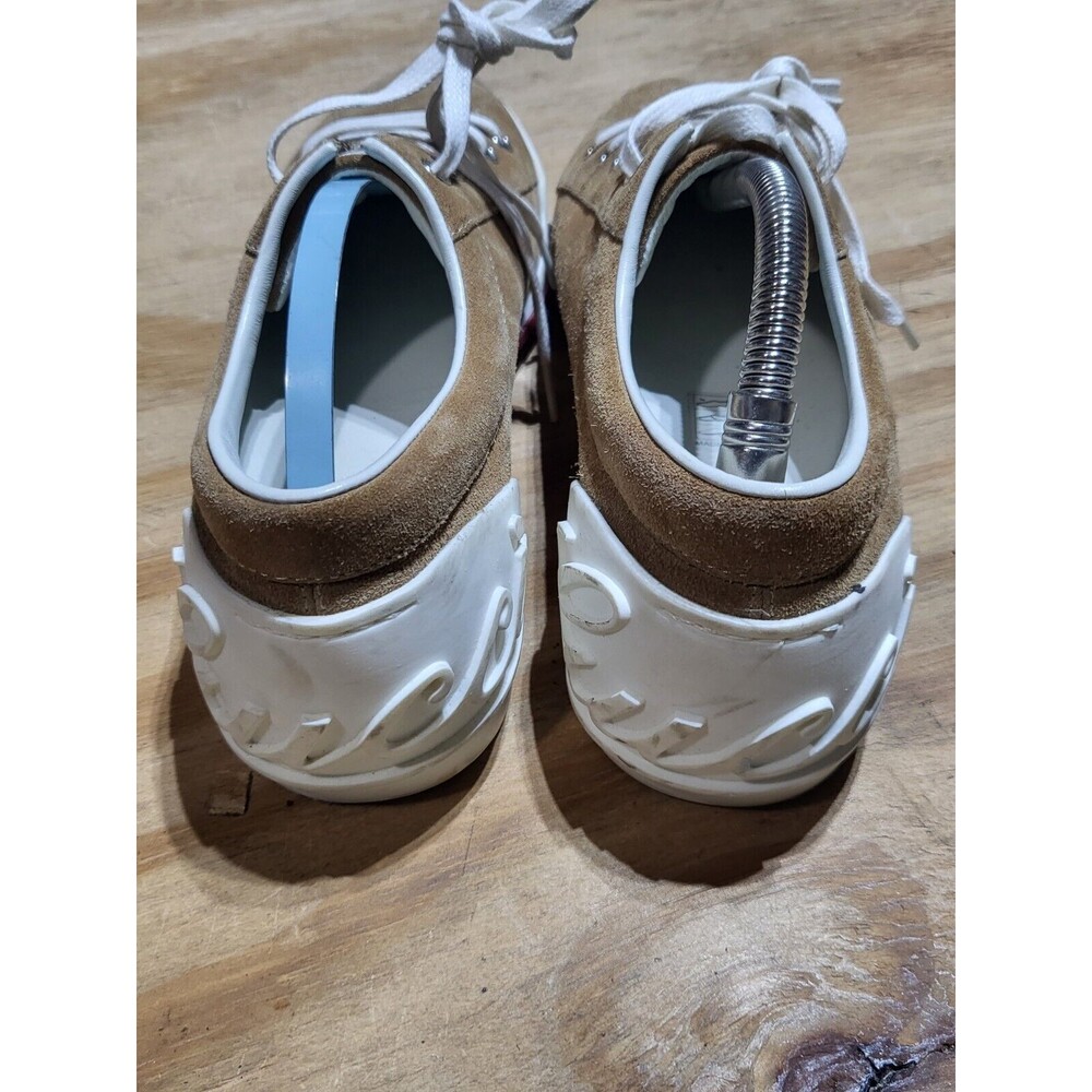 Gucci Brown Leather Suede Trainer with Script Logo Sneaker Lace Adult 7.5 - Picture 4 of 11